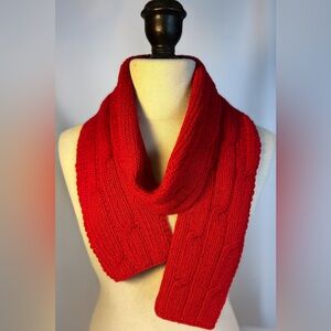 Vintage Anne Klein II by Aris Scarf – Red Knit Wool Blend
